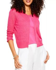 NIC+ZOE Easy Featherweight Linen Blend Cardigan in Watermelon  at Nordstrom